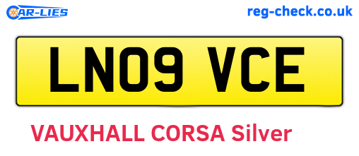 LN09VCE are the vehicle registration plates.