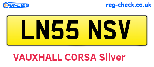 LN55NSV are the vehicle registration plates.