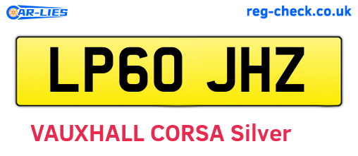 LP60JHZ are the vehicle registration plates.
