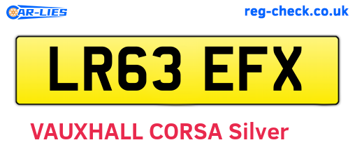 LR63EFX are the vehicle registration plates.