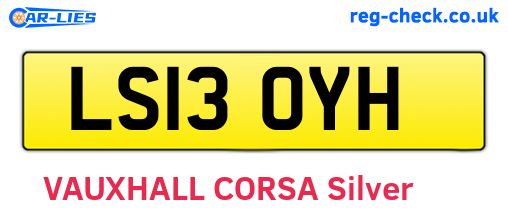 LS13OYH are the vehicle registration plates.