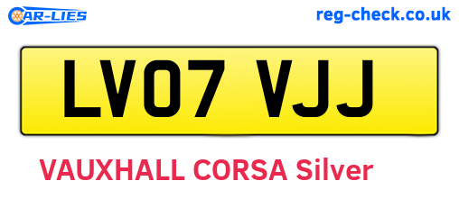 LV07VJJ are the vehicle registration plates.