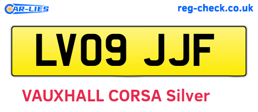 LV09JJF are the vehicle registration plates.