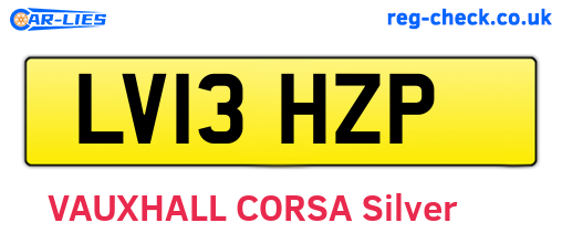 LV13HZP are the vehicle registration plates.