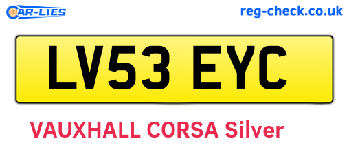 LV53EYC are the vehicle registration plates.
