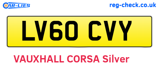 LV60CVY are the vehicle registration plates.