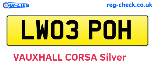 LW03POH are the vehicle registration plates.