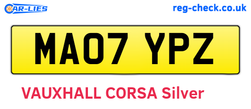 MA07YPZ are the vehicle registration plates.