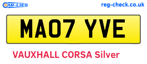 MA07YVE are the vehicle registration plates.