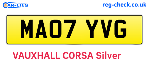 MA07YVG are the vehicle registration plates.