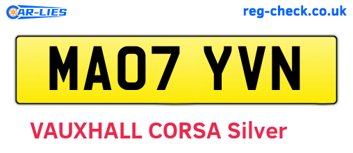 MA07YVN are the vehicle registration plates.