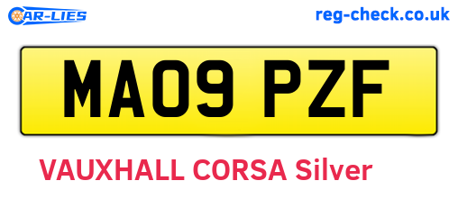 MA09PZF are the vehicle registration plates.