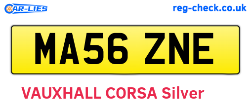 MA56ZNE are the vehicle registration plates.