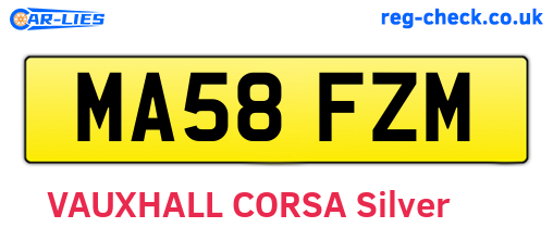 MA58FZM are the vehicle registration plates.
