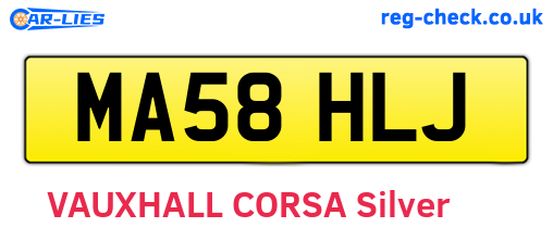 MA58HLJ are the vehicle registration plates.