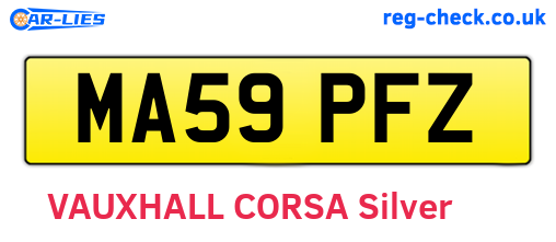 MA59PFZ are the vehicle registration plates.