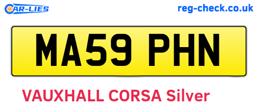 MA59PHN are the vehicle registration plates.