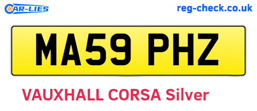 MA59PHZ are the vehicle registration plates.