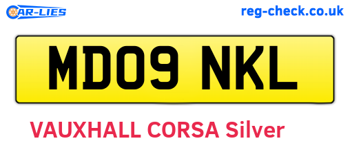 MD09NKL are the vehicle registration plates.