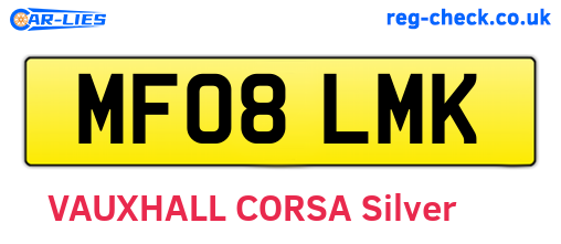 MF08LMK are the vehicle registration plates.