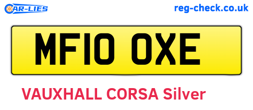 MF10OXE are the vehicle registration plates.
