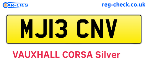 MJ13CNV are the vehicle registration plates.