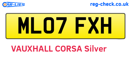 ML07FXH are the vehicle registration plates.