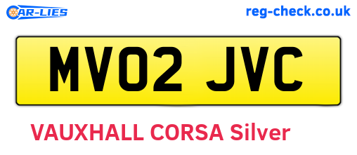 MV02JVC are the vehicle registration plates.