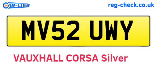 MV52UWY are the vehicle registration plates.