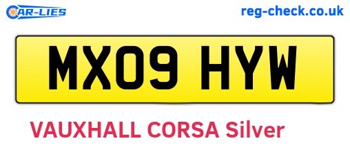MX09HYW are the vehicle registration plates.