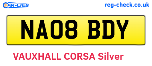 NA08BDY are the vehicle registration plates.