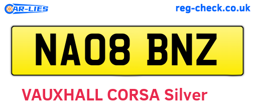 NA08BNZ are the vehicle registration plates.