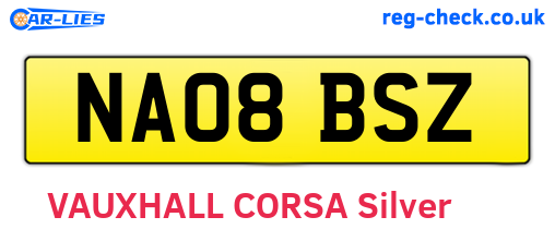 NA08BSZ are the vehicle registration plates.