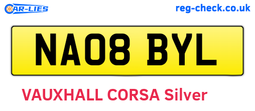 NA08BYL are the vehicle registration plates.
