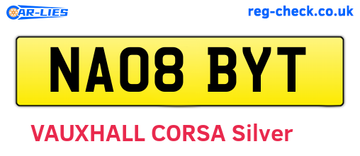 NA08BYT are the vehicle registration plates.