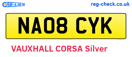 NA08CYK are the vehicle registration plates.
