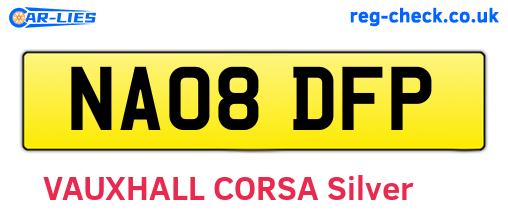 NA08DFP are the vehicle registration plates.