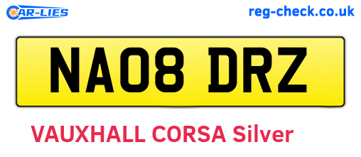 NA08DRZ are the vehicle registration plates.