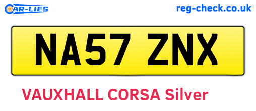 NA57ZNX are the vehicle registration plates.