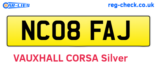 NC08FAJ are the vehicle registration plates.