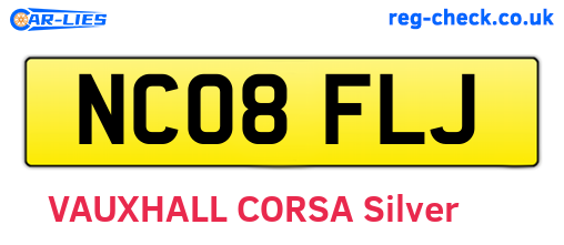 NC08FLJ are the vehicle registration plates.