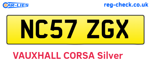 NC57ZGX are the vehicle registration plates.