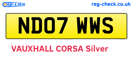 ND07WWS are the vehicle registration plates.