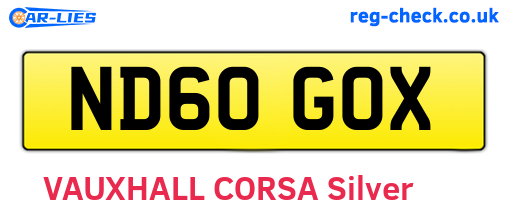 ND60GOX are the vehicle registration plates.