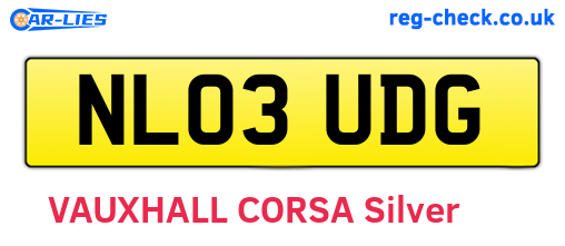 NL03UDG are the vehicle registration plates.