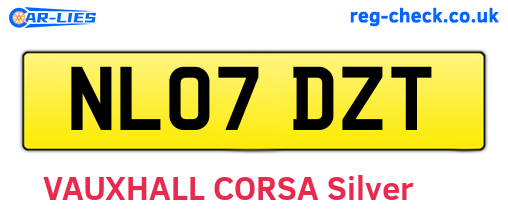 NL07DZT are the vehicle registration plates.