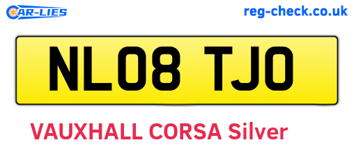 NL08TJO are the vehicle registration plates.