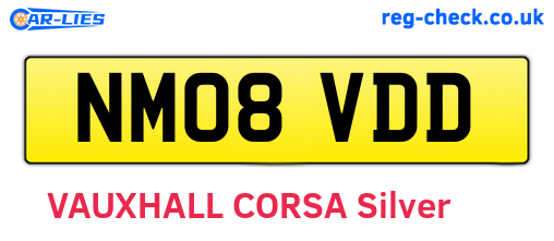 NM08VDD are the vehicle registration plates.