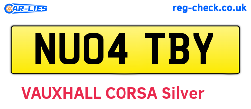 NU04TBY are the vehicle registration plates.