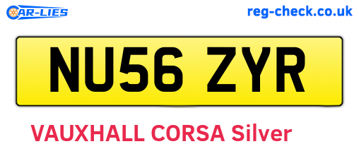 NU56ZYR are the vehicle registration plates.